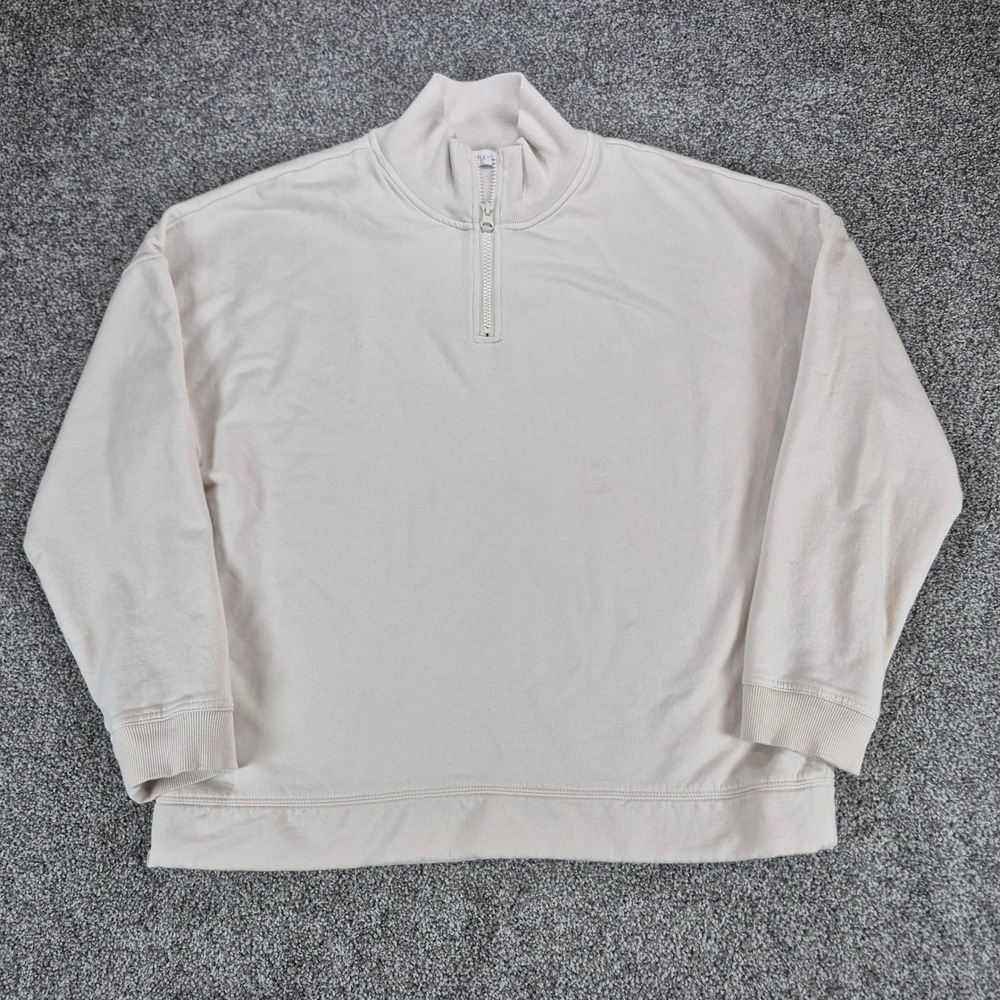 Barefoot Dreams 1/4 Zip Pullover Womens XL Cream Loungewear